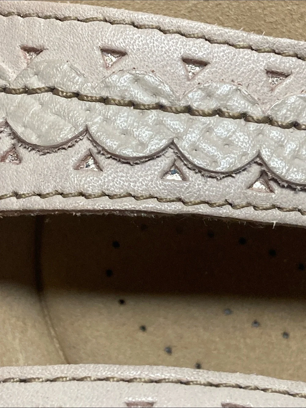 Clarks Collection Laurieann Cove Sand Leather Slide Sandals for Sz 8.5